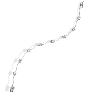 9ct White Gold Cubic Zirconia Tennis Bracelet