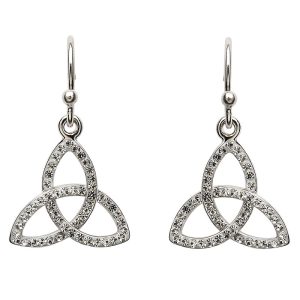 Sterling Silver Swarovski Crystal Trinity Drop Earrings
