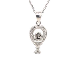 Sterling Silver cubic zirconia Communion Chalice