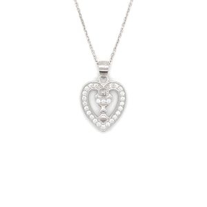 Sterling Silver Cubic Zirconia Communion Medal