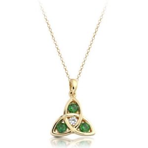 9CT Gold Trinity Cubic Zirconia Pendant