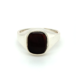 Sterling Silver Gents Onyx Stone Signet Ring