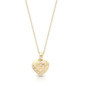 9ct Gold Cubic Zirconia Cushion Heart Pendant