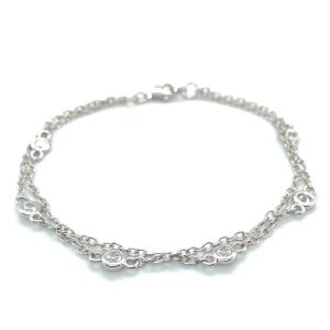 Sterling Silver Double Chain Bracelet