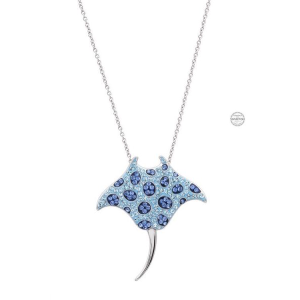 Sterling Silver Ocean Collection Swarovski Crystal Sting Ray Necklace