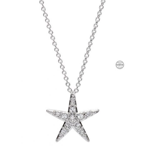 Sterling Silver Ocean Collection Swarovski Crystal Small Starfish Necklace