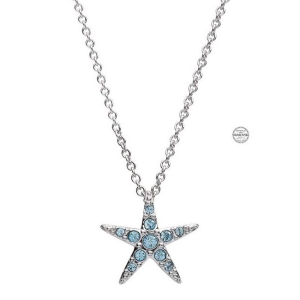 Sterling Silver Ocean Collection Swarovski Crystal Small Starfish Necklace