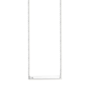Sterling Silver Cubic Zirconia Bar Necklace