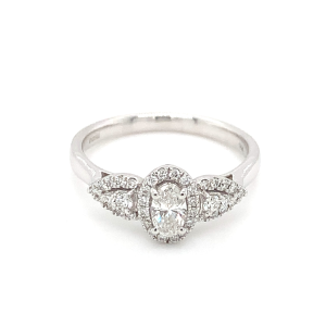Oval Halo Diamond Engagement Ring