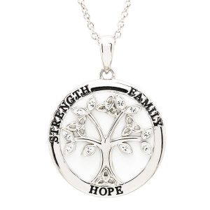 Platinum Plated Tree of Life Pendant