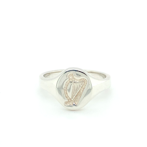 Sterling Silver Harp Signet Ring