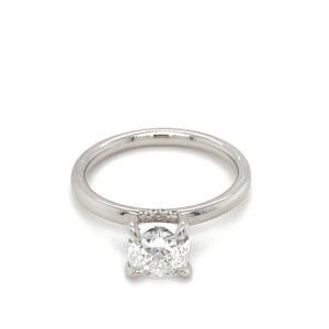 Platinum 1.362ct Cushion Cut Diamond Engagement Ring