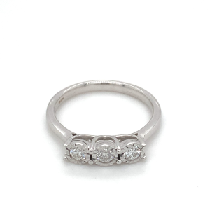 9ct White Gold Diamond Engagement Ring