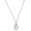 9ct White Gold Diamond Oval Cluster Pendant
