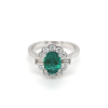 18ct White Gold Diamond & Emerald Ring