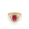 18ct Gold Diamond & Ruby Cluster Ring
