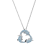 Sterling Silver Aqua SW Crystal Triple Dolphin Necklace