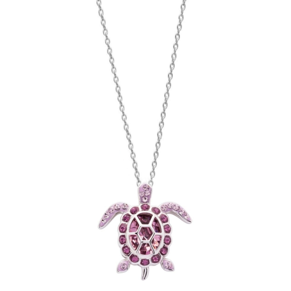 Sterling Silver Swarovski June Turtle Birthstone Pendant