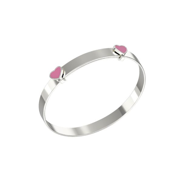 Kids Pink Heart Bangle
