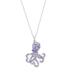 Purple Octopus Necklace with Aqua Crystals