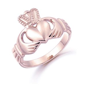 9ct Rose Gold Gents Claddagh Ring