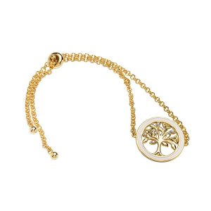 Gold Vermeil Celtic Tree of Life Bracelet with Enamel and Cubic Zirconia Detail