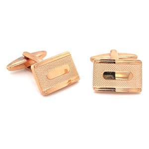 Stainless Steel Gold Plated Cuff Links