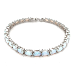 Sterling Silver Opal Bracelet