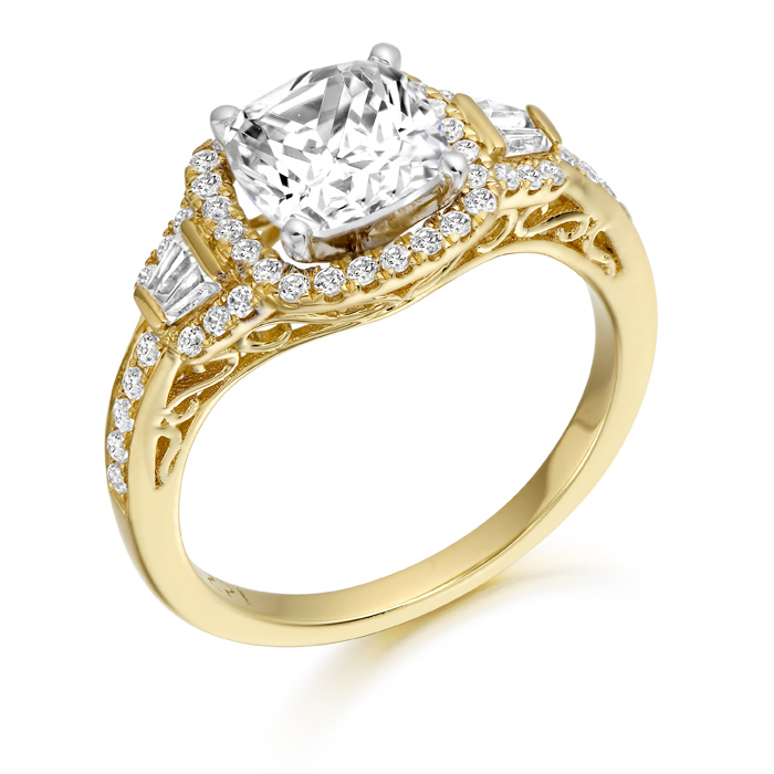 9ct Yellow Gold 'Kate' CZ Ring Set main image 1