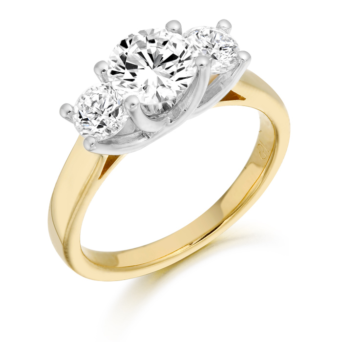 9ct Yellow Gold 'Croía' CZ Ring Set with a Classic Gold Band