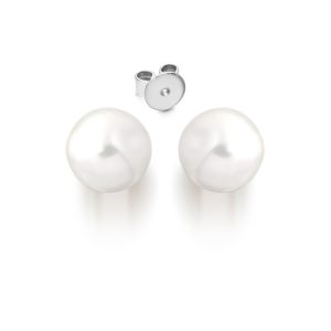 14ct White Gold Cultured Pearl Stud Earrings