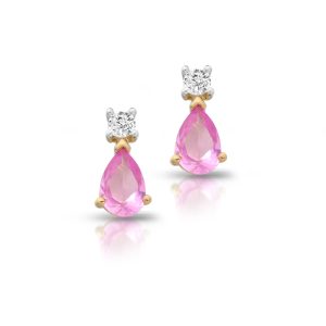 9ct Gold Pink CZ Earrings