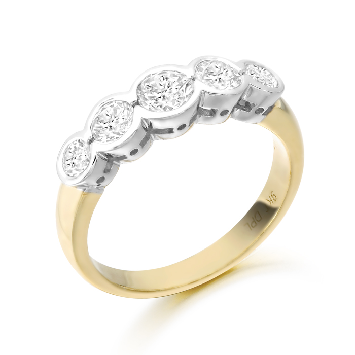 9ct Gold Five Stone CZ Ring - Conway's Jewellers