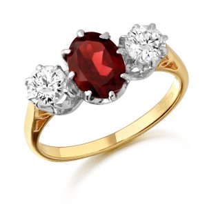 Vintage Style CZ Garnet Ring
