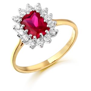 Ruby Emerald Cut CZ Ring