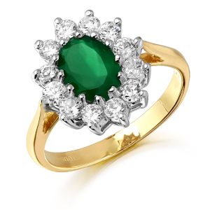 Lady Di Style CZ Emerald Ring