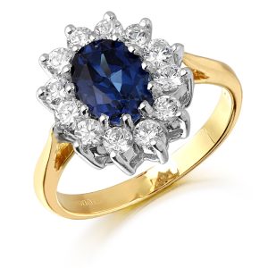 Lady Di Style CZ Sapphire Ring