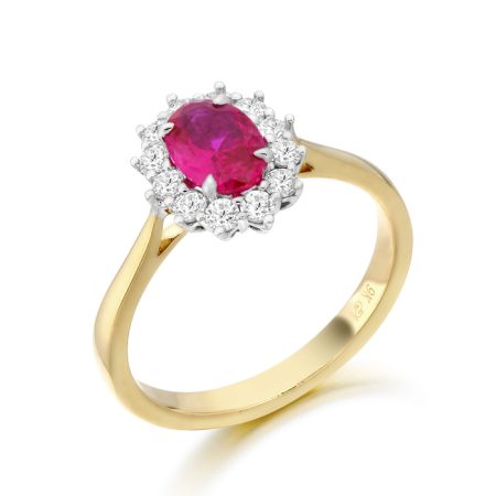 Ruby Di 9ct Gold Lady Di Ruby CZ Ring - Conway's Jewellers