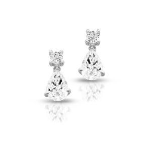 9ct White Gold Cubic Zirconia Earrings