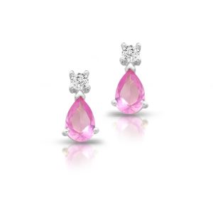 9ct White Gold CZ Earrings