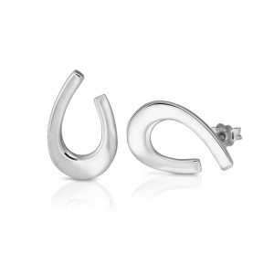 Plain White Gold Stud Earrings