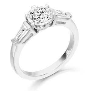 White Gold Engagement CZ Ring