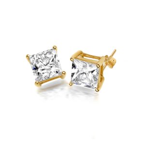 Princess cut CZ Stud Earrings