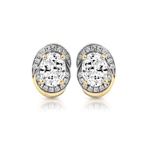 CZ Halo Earrings