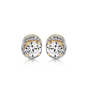 CZ Halo Earrings