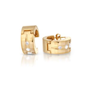 9ct Gold CZ Hoop Earrings