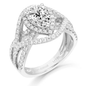 White Gold CZ Dress Ring