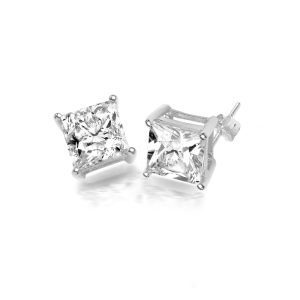 Princess cut CZ Stud Earrings