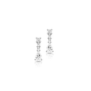 9ct White Gold CZ Earrings