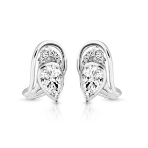 White Gold Pear shape Earrings